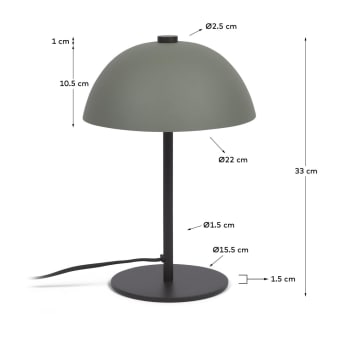Aleyla table lamp in metal with green finish - sizes