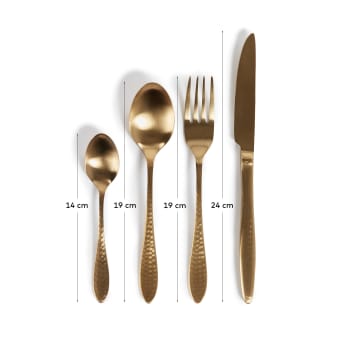 Yarine set of 16 gold cutlery - sizes