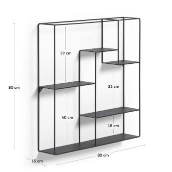 Nils metal shelves with black finish 80 x 80 cm - sizes