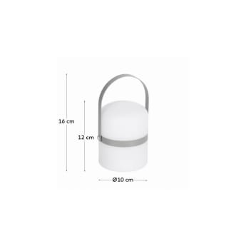 Lámpara de mesa LED mini Ridley polietileno gris - tamaños