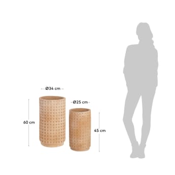 Set Celi di 2 vasi in terracotta Ø 34 cm / Ø 25 cm - dimensioni