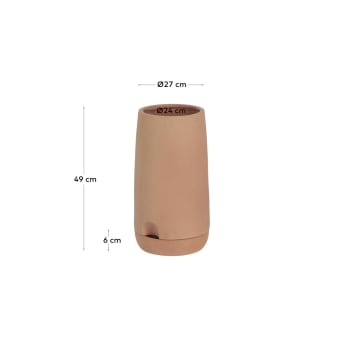 Luigina large terracotta plant pot with self-watering system, Ø 27 cm - sizes