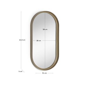 Επιτοίχιος μεταλλικός καθρέπτης Tiare 31 x 61,5 εκ, χρυσό - μεγέθη