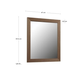 Wilany wide frame mirror in MDF with walnut finish 47 x 57.5 cm - sizes