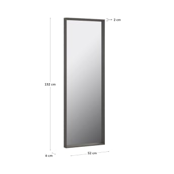Nerina wide frame dark finish mirror 52 x 152 cm - sizes