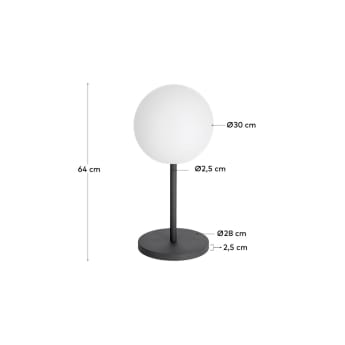 Outdoor Dinesh table lamp in black steel - sizes