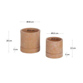 Set Janaina de 2 vasos de terracota Ø 18 cm / Ø 12 cm - tamanhos