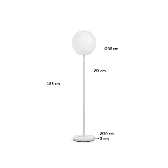 Outdoor Dinesh floor lamp in white steel - sizes