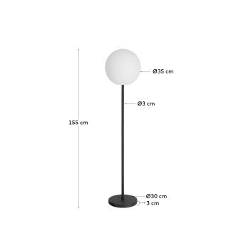 Outdoor Dinesh floor lamp in black steel - sizes