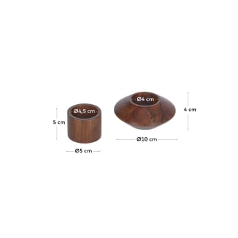 Tamar set of two solid acacia wood napkin rings - sizes