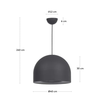 Karina ceiling light in black aluminium - sizes