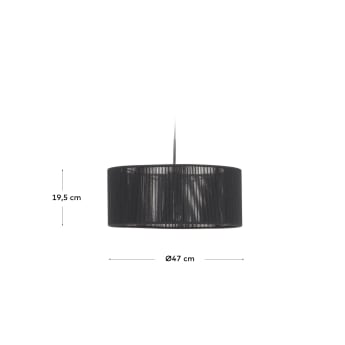 Cantia cotton ceiling light shade with black finish Ø 47 cm - sizes