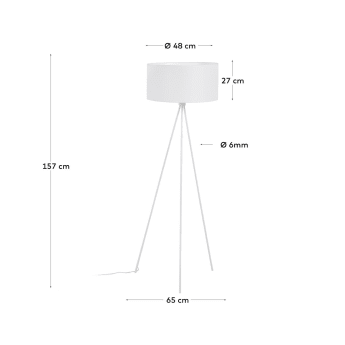 Ikia floor lamp in metal with white finish1 - sizes