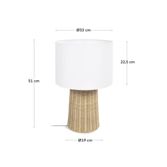 Kimjit table lamp in rattan with natural finish1 - sizes