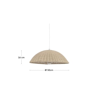 Deyarina rattan ceiling light with natural finish1 - sizes