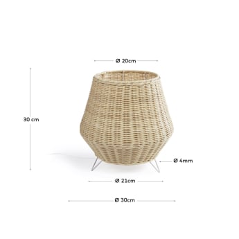 Small Kamaria table lamp in rattan with natural finish1 - sizes