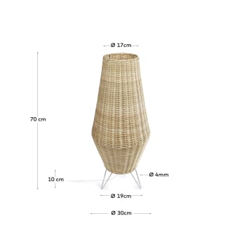 Large Kamaria floor lamp in rattan with natural finish1 - sizes