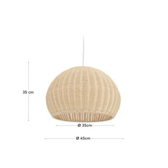 Φωτιστικό οροφής Deyarina, καπέλο σε φυσικό φινίρισμα Ø 45 εκ - μεγέθη