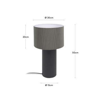 Domicina table lamp in metal with black and grey finish1 - sizes