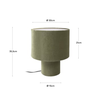 Eastend table lamp in green velvet1 - sizes