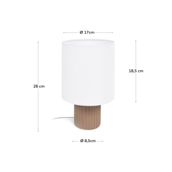 Lampe de table Eshe en céramique finition en blanc et terracotta - dimensions
