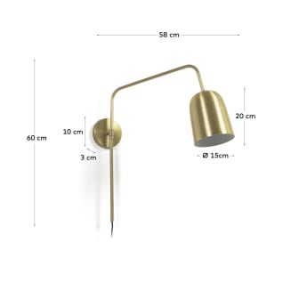 Audrie wall light in metal with brass finish - sizes