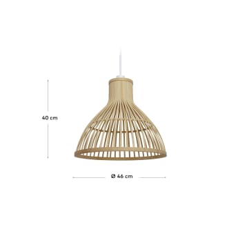 Nathaya bamboo ceiling lampshade with a natural finish, Ø 46 cm - sizes