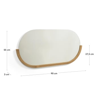 Rokia solid teak mirror 90 x 55 cm - sizes