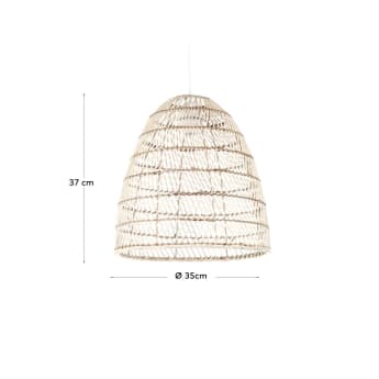 Plafoniera per lampada Dunya 100% rattan con finitura naturale Ø 35 cm - dimensioni