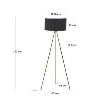 Ikia floor lamp in metal with brass finish - sizes