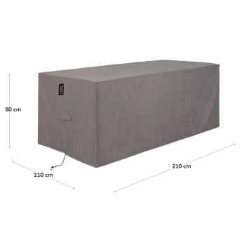 Housse de protection Iria pour grande table de jardin rectangulaire max. 210 x 110 cm - dimensions