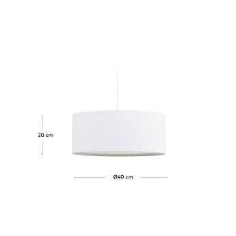 Plafoniera bianca per lampada Santana con diffusore bianco Ø 40 cm - dimensioni