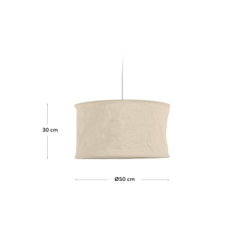 Abat-jour pour suspension Mariela en lin finition beige Ø 50 cm - dimensions