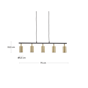 Mirela ceiling lamp in metal with brass and black finish - sizes