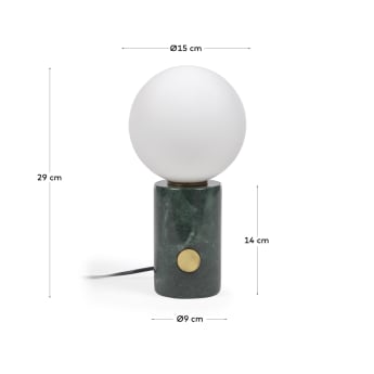 Lonela table lamp in marble with green finish - sizes