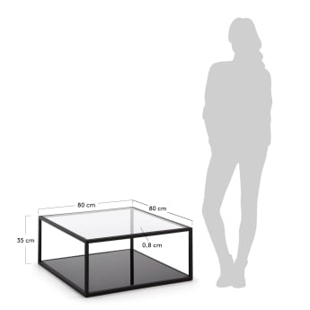Blackhill black square coffee table 80 x 80 cm - sizes