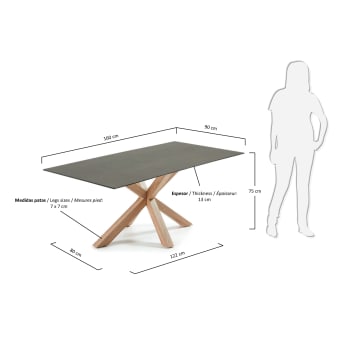 New Argo table 160x90, Hightech Porcelain Iron Moss - sizes