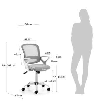 Tangier grey office chair - sizes