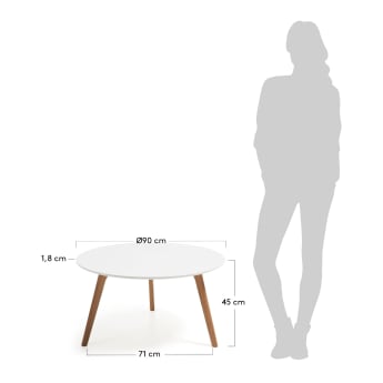 White Kirb coffee table Ø 90 cm - sizes