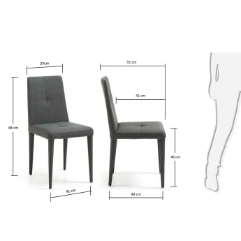 Cust dark grey chair - sizes