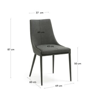 Davi dark grey chair - sizes