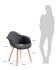 Kevya dark grey chair with solid beech legs