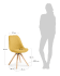 Καρέκλα Ralf με γεμισμένο κάθισμα, μουσταρδίκαι πόδια από μασίφ ξύλο οξυάς