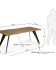 Koda oak veneer table with a distressed finish and black steel legs, 180 x 100 cm