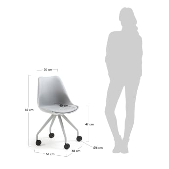 Grey Ralf desk chair - sizes