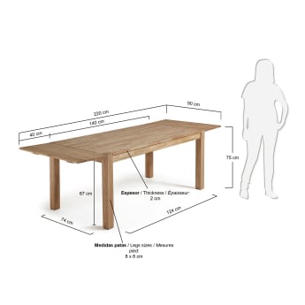 Isbel extendable table 140 (220)x  90 cm - sizes