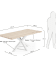 Argo oak veneer table with a whitewashed finish and white steel legs, 200 x 100 cm