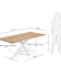 Argo oak veneer table with natural finish and steel legs with white finish 220 x 100 cm