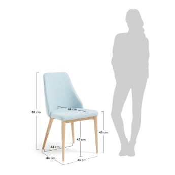 Rosie chair light blue natural finish - sizes
