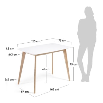 Anit table 120 x 75 cm - sizes